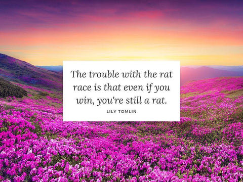 Lily Tomlin Quote: The Rat Race Black Ornate Wood Framed Art Print with Double Matting by ArtsyQuotes