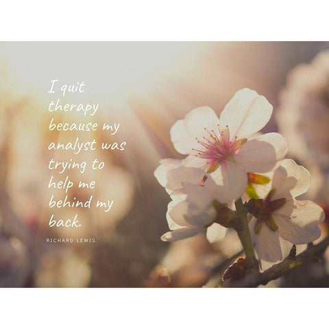 Richard Lewis Quote: I Quite Therapy White Modern Wood Framed Art Print by ArtsyQuotes