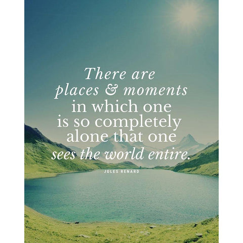 Jules Renard Quote: Places and Moments Black Modern Wood Framed Art Print with Double Matting by ArtsyQuotes