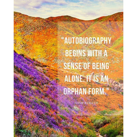 John Berger Quote: Autobiography Black Modern Wood Framed Art Print with Double Matting by ArtsyQuotes