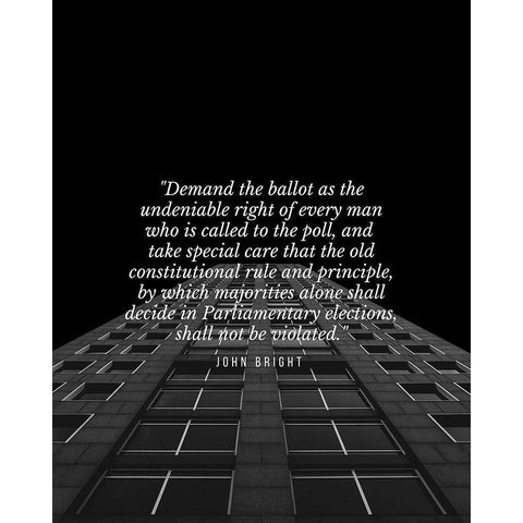 John Bright Quote: The Undeniable Right Black Modern Wood Framed Art Print with Double Matting by ArtsyQuotes