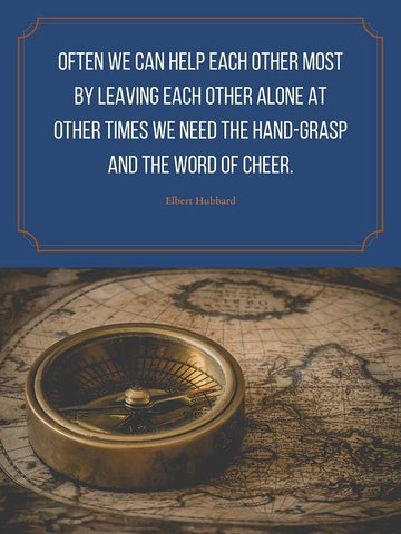 Elbert Hubbard Quote: Help Each Other Black Ornate Wood Framed Art Print with Double Matting by ArtsyQuotes