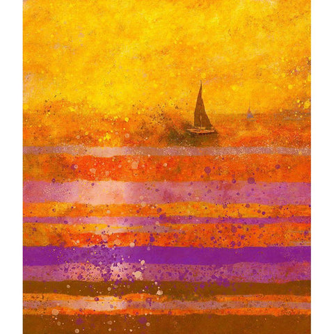 Sunset VIII White Modern Wood Framed Art Print by Wiley, Marta