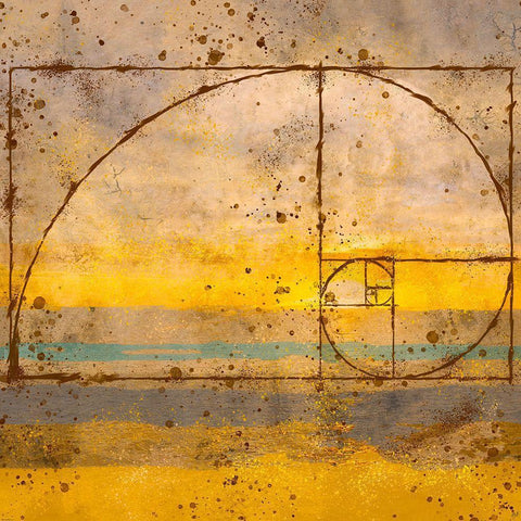 Fibonacci II Gold Ornate Wood Framed Art Print with Double Matting by Wiley, Marta