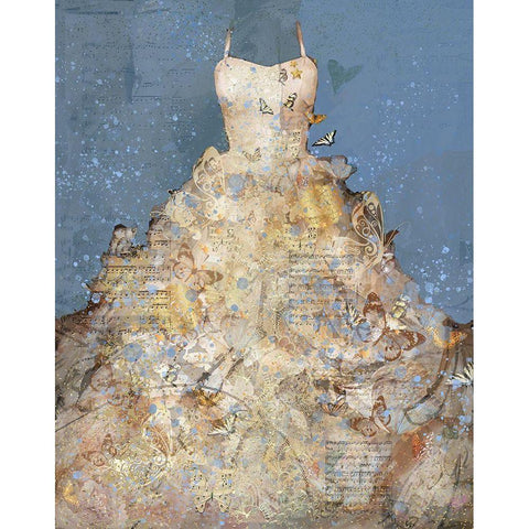 Butterfly Dress VI Gold Ornate Wood Framed Art Print with Double Matting by Wiley, Marta