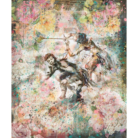 Floral Flute Player IIII Gold Ornate Wood Framed Art Print with Double Matting by Wiley, Marta