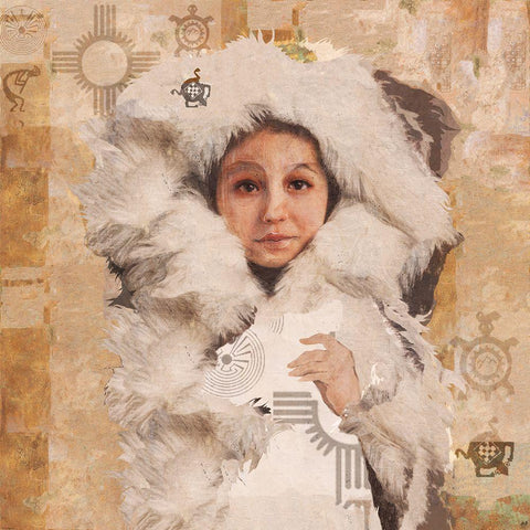 Eskimo Girl I White Modern Wood Framed Art Print by Wiley, Marta