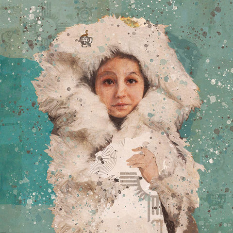 Eskimo Child II White Modern Wood Framed Art Print with Double Matting by Wiley, Marta