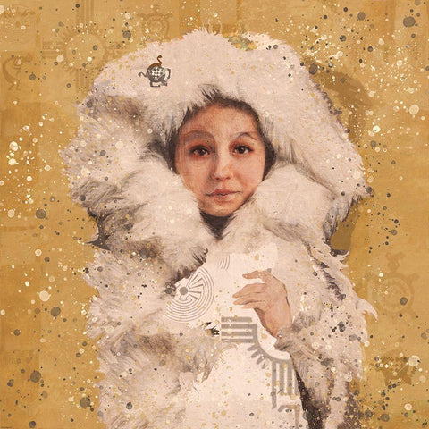 Eskimo Child III Gold Ornate Wood Framed Art Print with Double Matting by Wiley, Marta