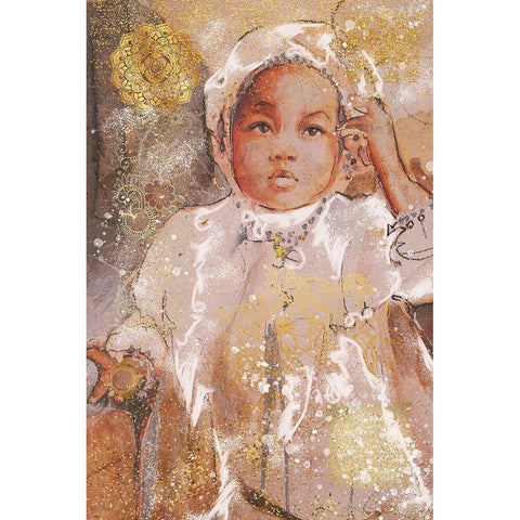 Little African Girl I Black Modern Wood Framed Art Print with Double Matting by Wiley, Marta