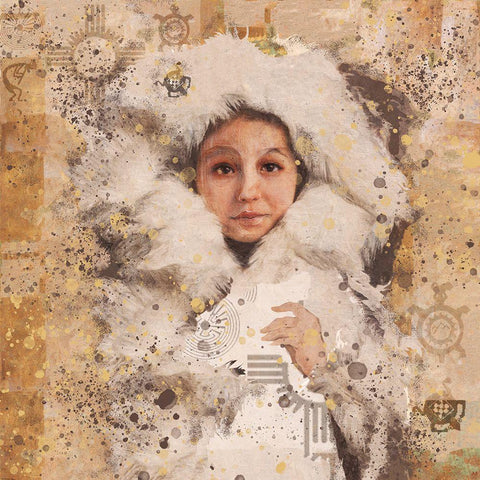 Eskimo Child IIII White Modern Wood Framed Art Print by Wiley, Marta