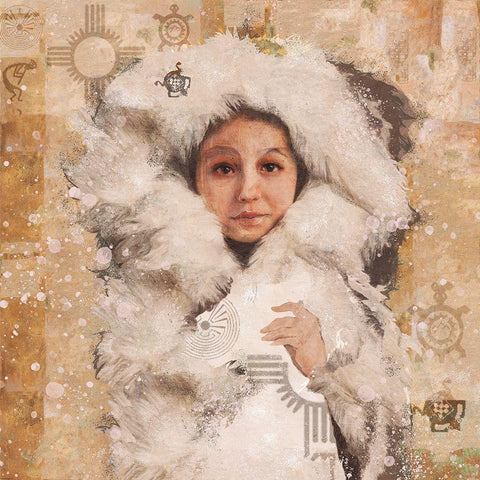 Eskimo Child VIII White Modern Wood Framed Art Print by Wiley, Marta