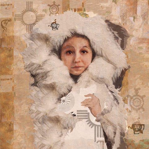 Eskimo Child VIIII White Modern Wood Framed Art Print with Double Matting by Wiley, Marta