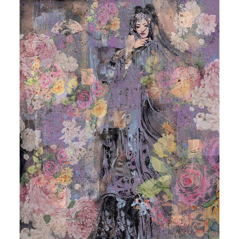 Floral Geisha II White Modern Wood Framed Art Print by Wiley, Marta