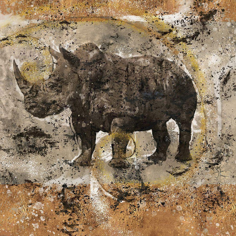 Fibonacci Rhino I Black Ornate Wood Framed Art Print with Double Matting by Wiley, Marta