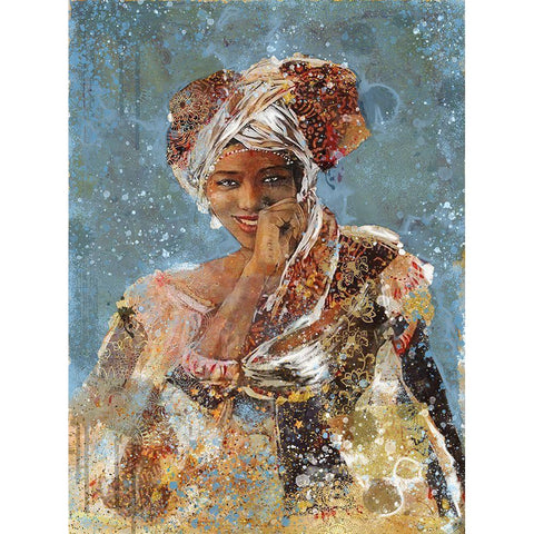 Blue African Dreams I Black Modern Wood Framed Art Print with Double Matting by Wiley, Marta