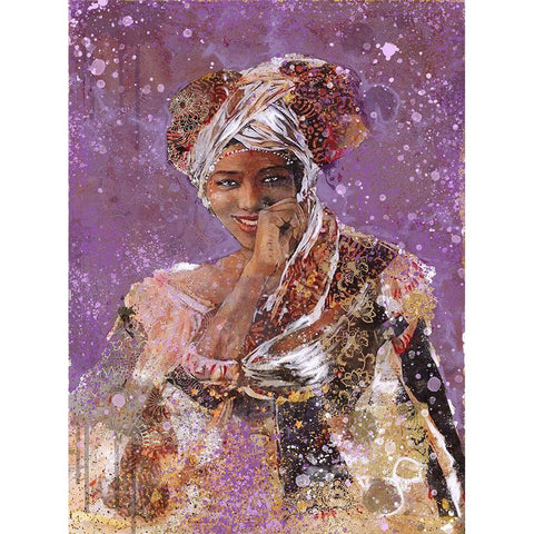 Purple African Dreams Black Modern Wood Framed Art Print with Double Matting by Wiley, Marta