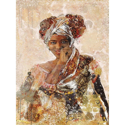 Beige African Dreams Gold Ornate Wood Framed Art Print with Double Matting by Wiley, Marta