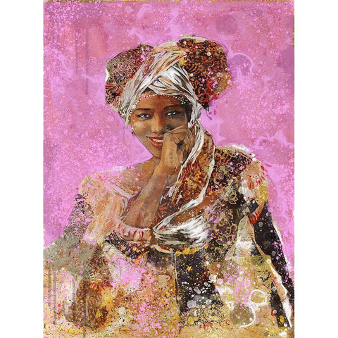 Pink African Dreams Black Modern Wood Framed Art Print with Double Matting by Wiley, Marta