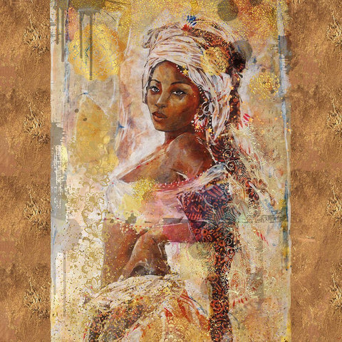 Beige African Light White Modern Wood Framed Art Print by Wiley, Marta