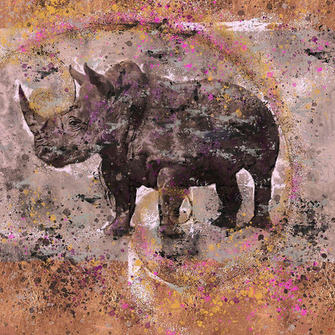 Fibonacci Sepia Rhino White Modern Wood Framed Art Print with Double Matting by Wiley, Marta