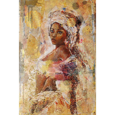 African Light V Gold Ornate Wood Framed Art Print with Double Matting by Wiley, Marta