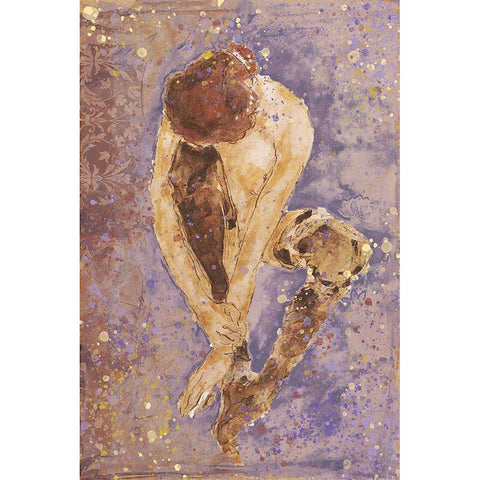 Purple Repose Gold Ornate Wood Framed Art Print with Double Matting by Wiley, Marta