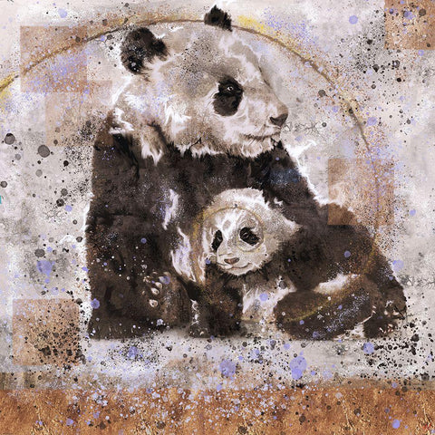 Fibonacci Panda I   Gold Ornate Wood Framed Art Print with Double Matting by Wiley, Marta