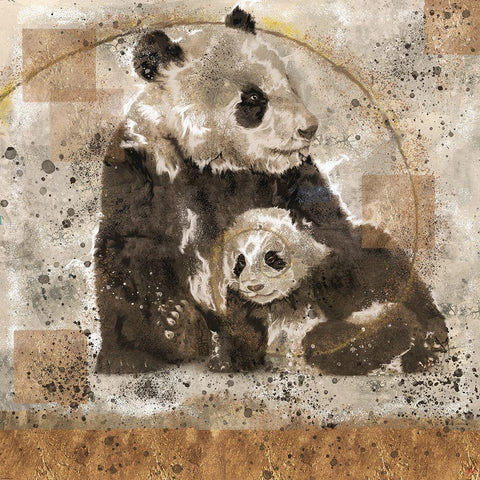 Fibonacci Panda III White Modern Wood Framed Art Print with Double Matting by Wiley, Marta