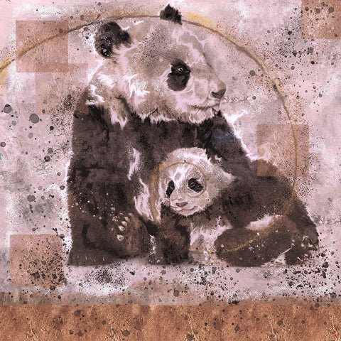 Fibonacci Panda V Black Ornate Wood Framed Art Print with Double Matting by Wiley, Marta