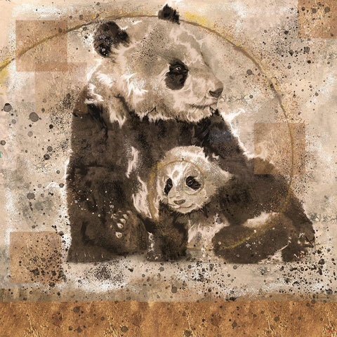 Fibonacci Panda VIIII Gold Ornate Wood Framed Art Print with Double Matting by Wiley, Marta