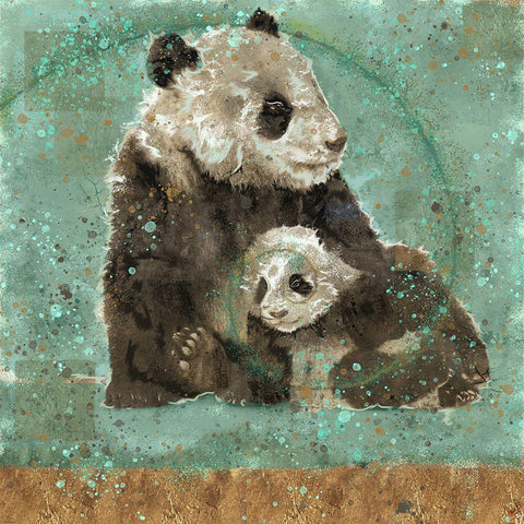 Fibonacci Panda X Gold Ornate Wood Framed Art Print with Double Matting by Wiley, Marta