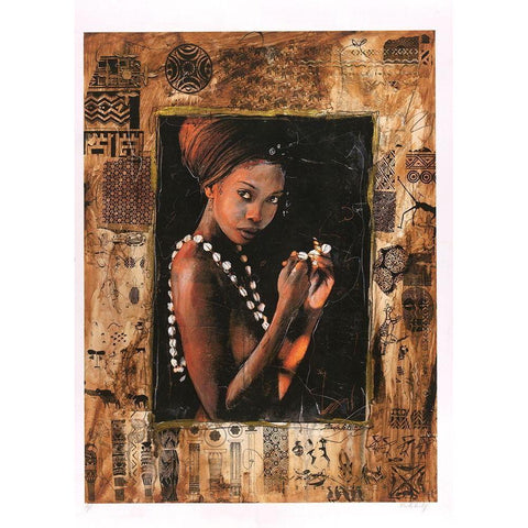 African- Different Frame I Black Modern Wood Framed Art Print with Double Matting by Wiley, Marta