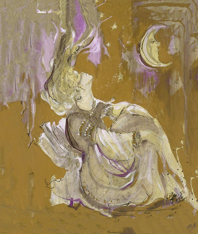 Dreams II Black Ornate Wood Framed Art Print with Double Matting by Wiley, Marta