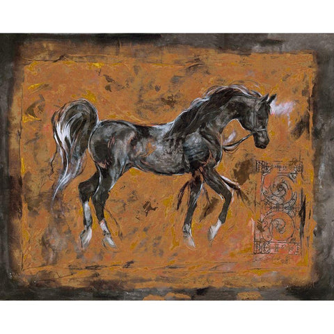 Orange Lepa Zena Black Modern Wood Framed Art Print with Double Matting by Wiley, Marta