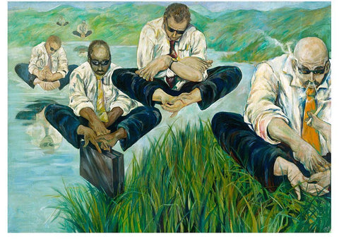 Hands For Feet White Modern Wood Framed Art Print with Double Matting by Wiley, Marta