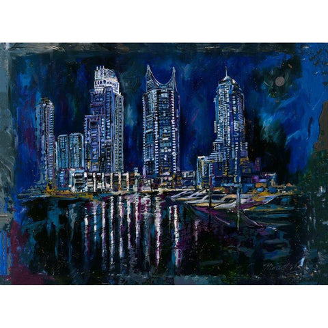 Dubai Black Modern Wood Framed Art Print with Double Matting by Wiley, Marta