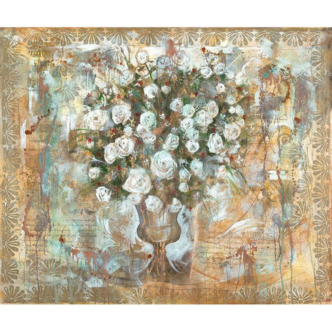 Floral White Modern Wood Framed Art Print by Wiley, Marta