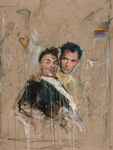 Gay In New York I White Modern Wood Framed Art Print with Double Matting by Wiley, Marta