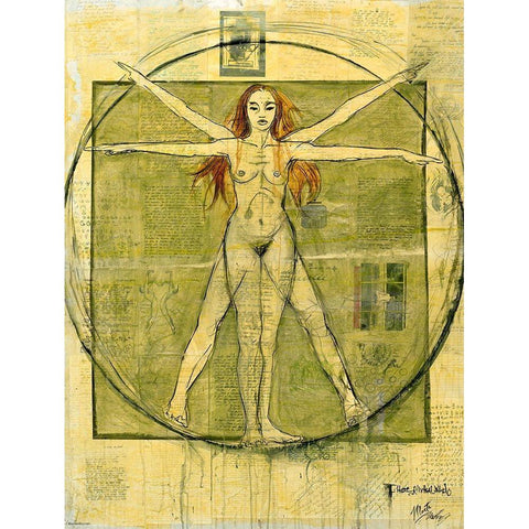 Female Micheal Angelo Black Modern Wood Framed Art Print with Double Matting by Wiley, Marta