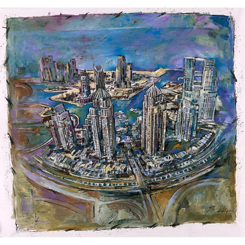 Dubai III White Modern Wood Framed Art Print by Wiley, Marta