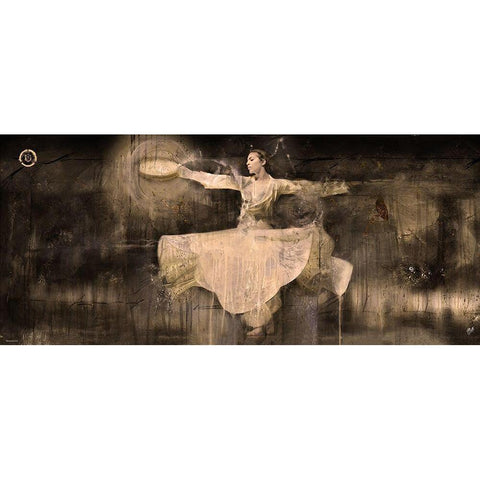 Sufi Dancer Sepia Black Modern Wood Framed Art Print with Double Matting by Wiley, Marta