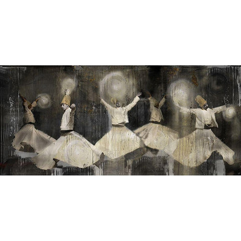 Sufi Dancer Men II White Modern Wood Framed Art Print by Wiley, Marta