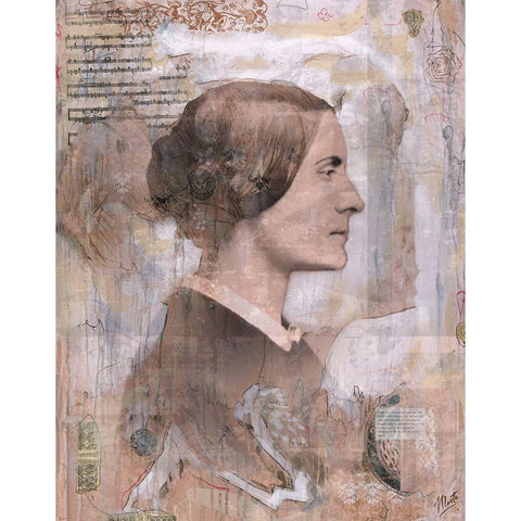 Susan B. Anthony Black Modern Wood Framed Art Print with Double Matting by Wiley, Marta