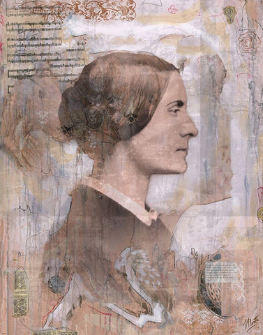 Susan B. Anthony White Modern Wood Framed Art Print with Double Matting by Wiley, Marta