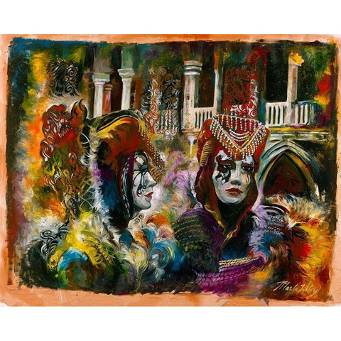 Venice Colorful  Black Modern Wood Framed Art Print by Wiley, Marta