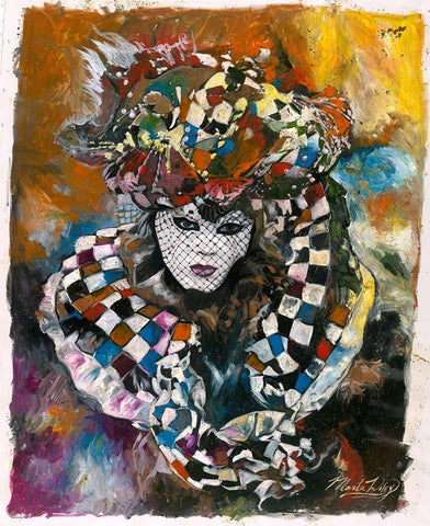 Venice Sepia tone Black Ornate Wood Framed Art Print with Double Matting by Wiley, Marta