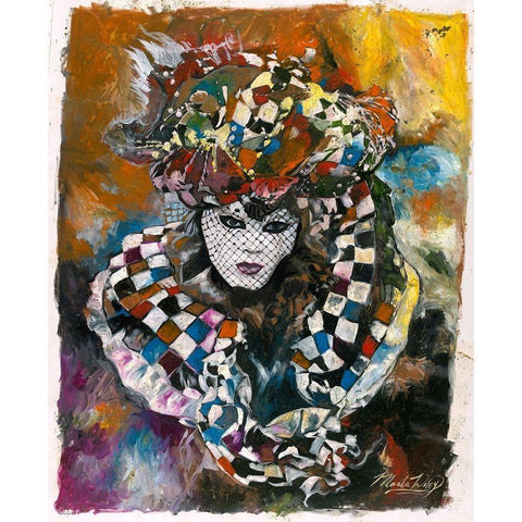 Venice Sepia tone Gold Ornate Wood Framed Art Print with Double Matting by Wiley, Marta