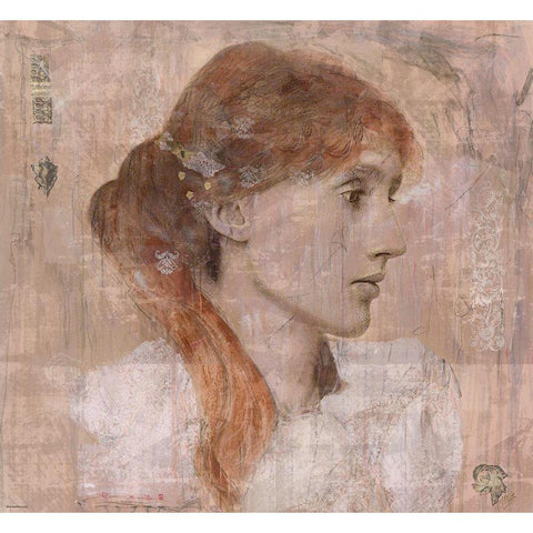 Virgina Wolffe White Modern Wood Framed Art Print by Wiley, Marta