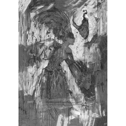 BandW Festive II Black Modern Wood Framed Art Print by Wiley, Marta